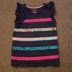 Cynthia Rowley Girls Sequin Stripped Top